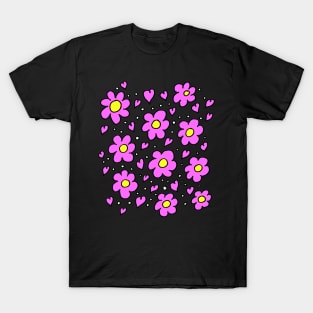 Pink Hearts and Flowers T-Shirt